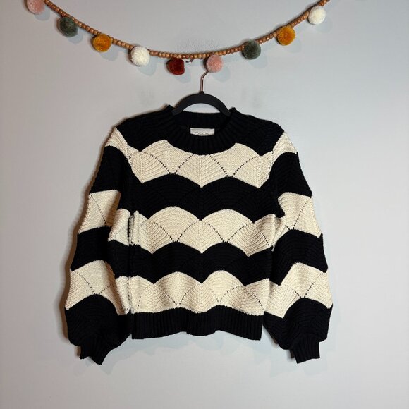 Cleobella Kori Sweater in Black & Ivory - Picture 2 of 6